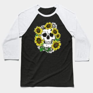 skull sunflower Baseball T-Shirt